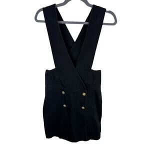 Vintage Chiori Black Denim Mini Cotton Jumper Dress Size 5/6